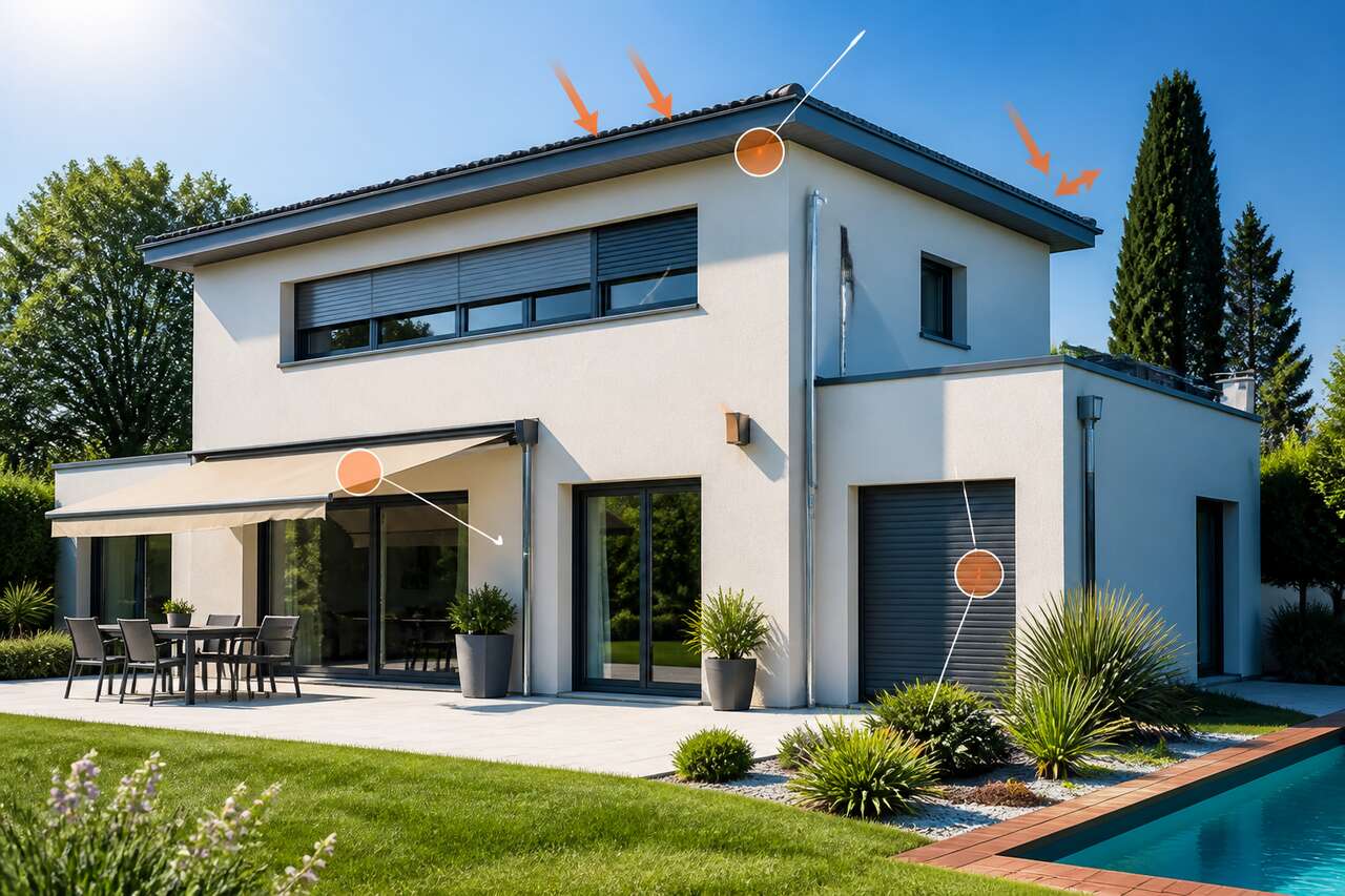 Réduire les apports de chaleur : protections solaires et points faibles du bâti Réduire les apports de chaleur : protections solaires et points faibles du bâti