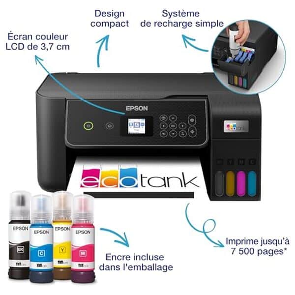 Découvrez notre test complet de l'Epson EcoTank ET-2870 : performances, consommation d'encre et rendement exceptionnel pour une imprimante performante et économique.