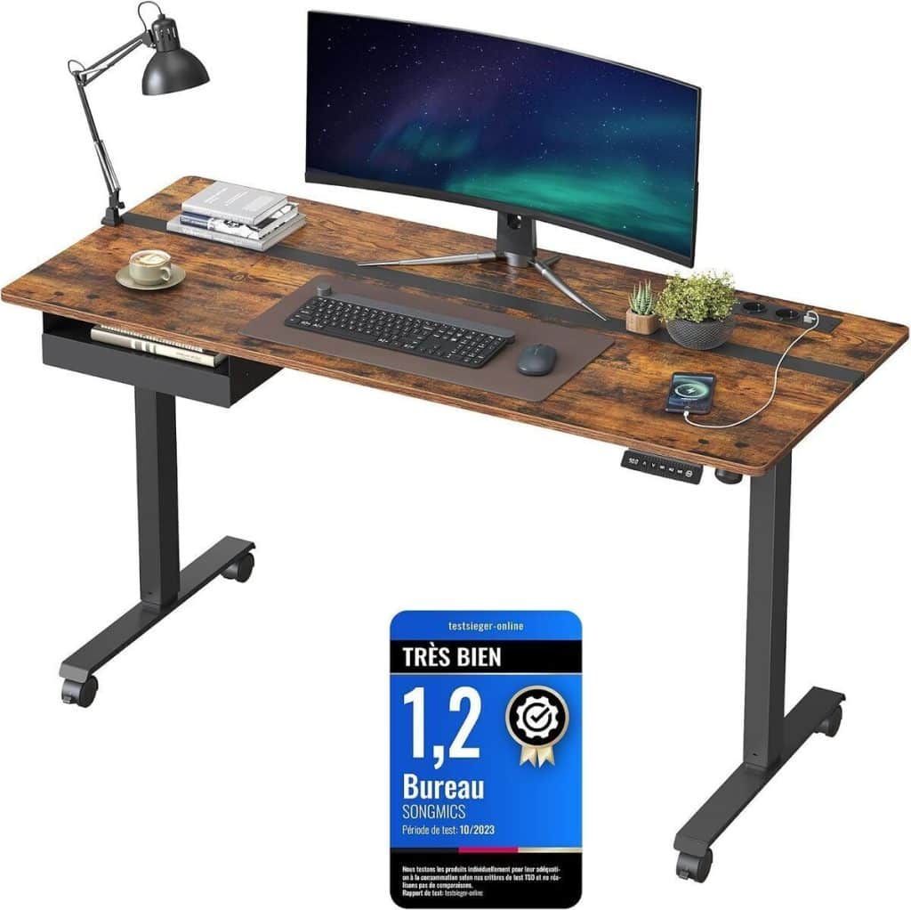 Test : bureau électrique réglable VASAGLE LSD114X01 60x140 cm