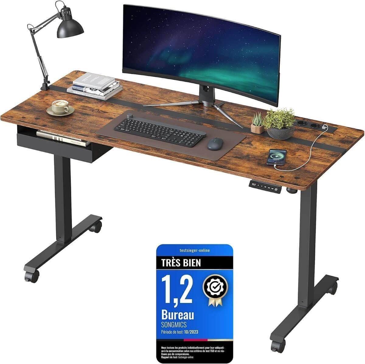 Test : bureau électrique réglable VASAGLE LSD114X01 60x140 cm
