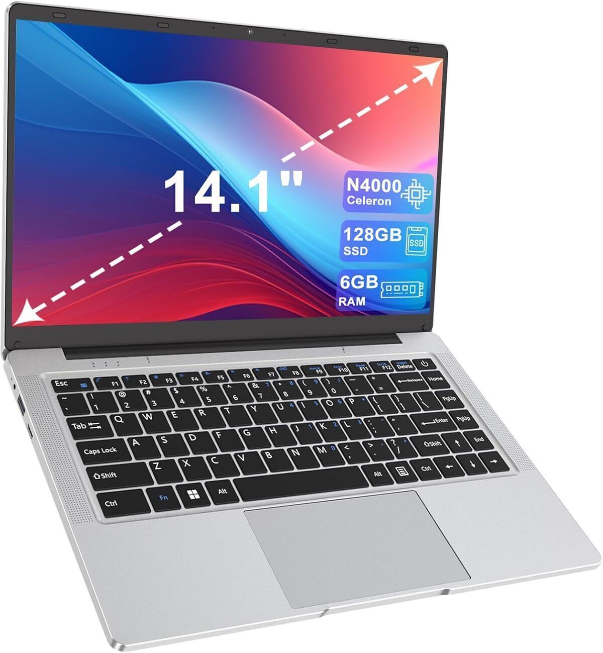 Test de l'ordinateur portable modèle 14 pouces 6 Go DDR4 SSD 128 Go