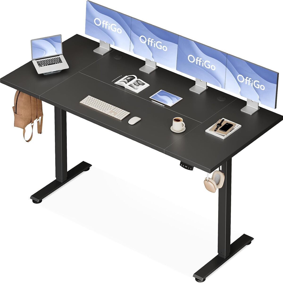 Test du bureau assis debout électrique OffiGo 180 cm noir