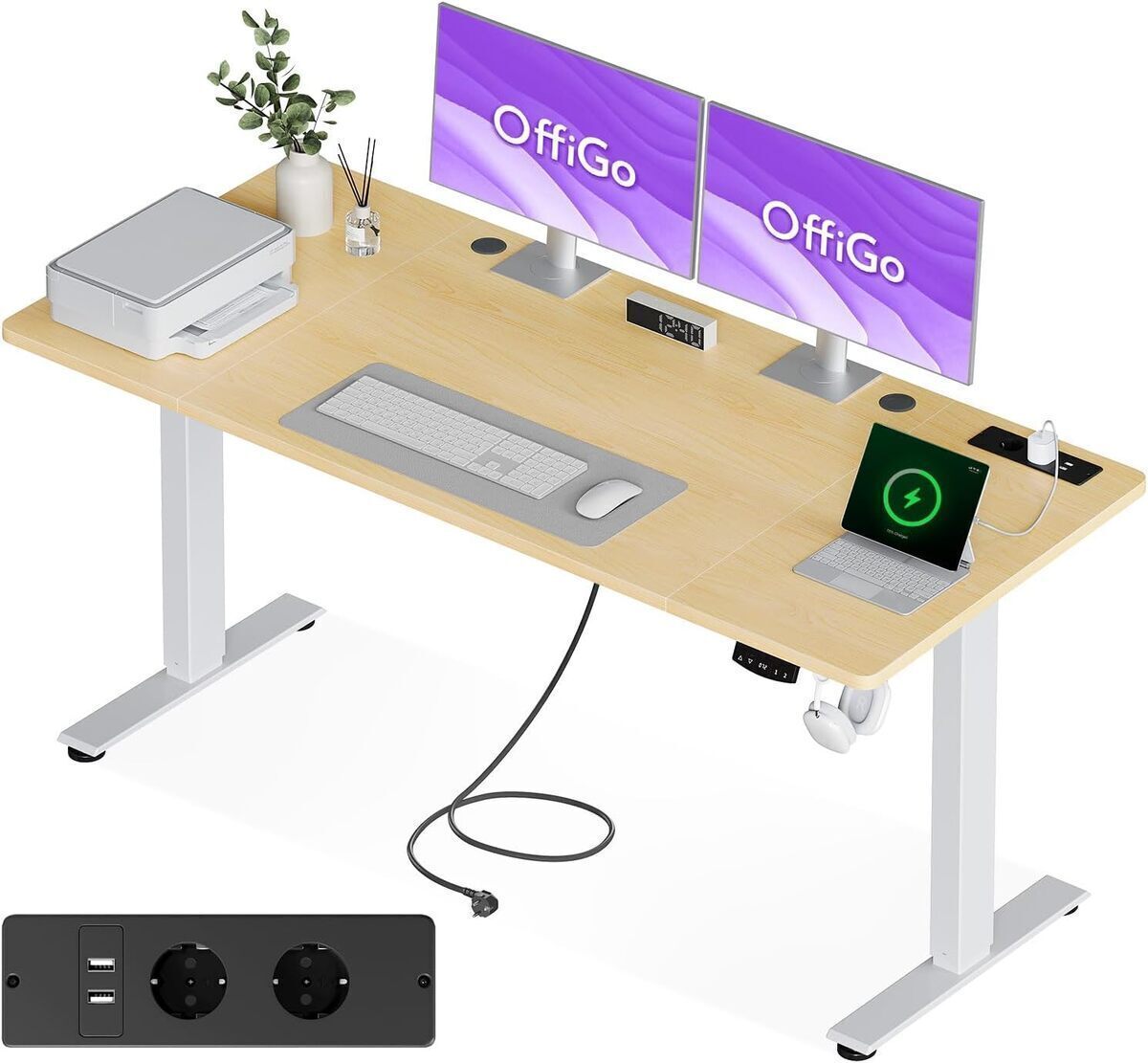 Test du bureau électrique OffiGo assis-debout 180x80 cm