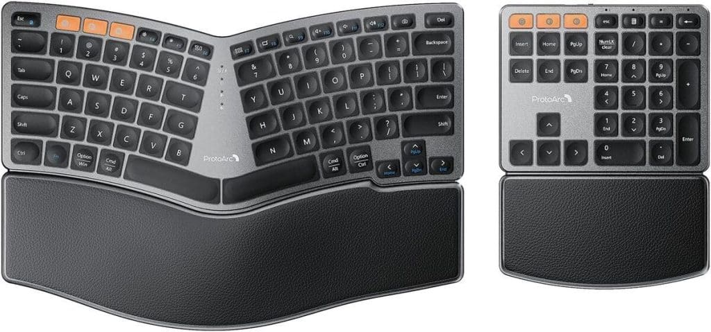 Test du clavier ergonomique ProtoArc avec pavé numérique - gris sidéral