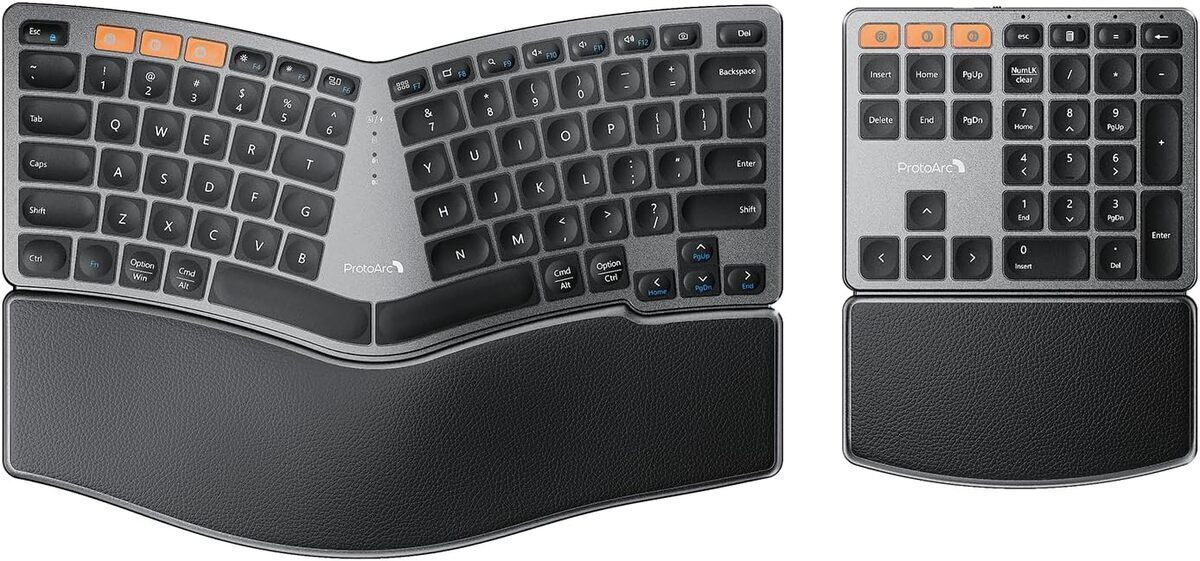 Test du clavier ergonomique ProtoArc avec pavé numérique - gris sidéral