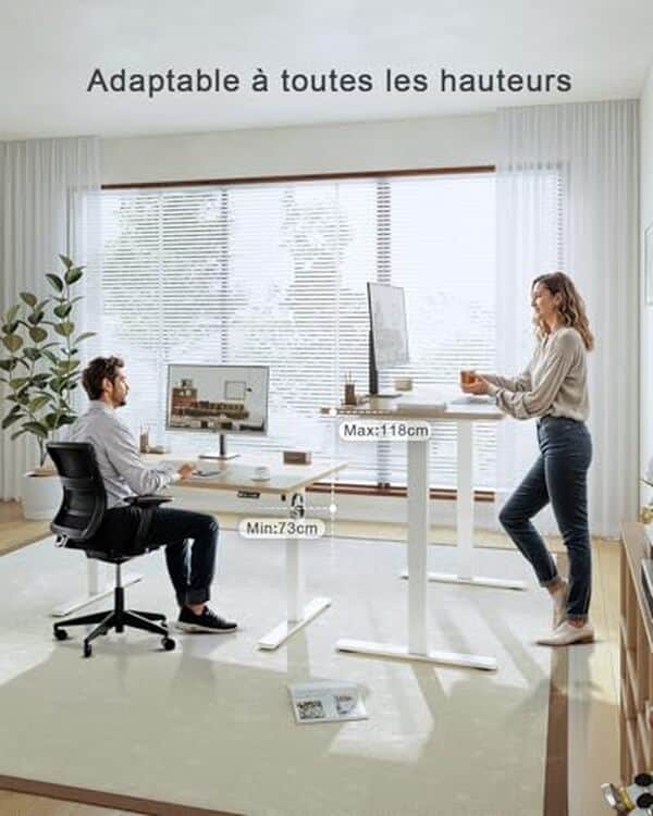 Découvrez notre test détaillé du bureau assis debout JUMMICO 160×70 cm. Confort, mémoire de position et performance : tous les avantages de ce mobilier ergonomique. 