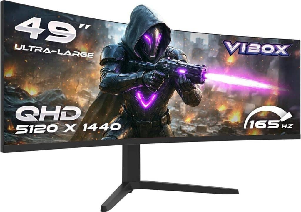 Test : écran gaming incurvé VIBOX 49" 165Hz ultra-large