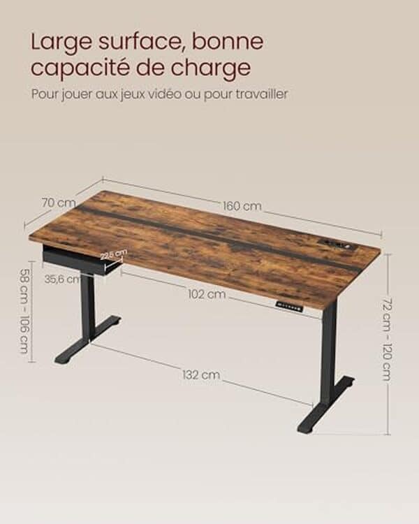 Découvrez notre test détaillé du bureau électrique assis-debout VASAGLE LSD116X01 : prix, avantages, inconvénients et avis pour bien choisir votre bureau ergonomique.