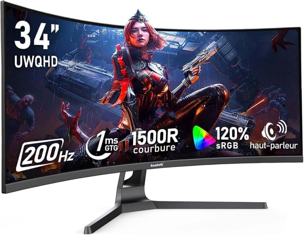 Test : écran Gawfolk 34 pouces incurvé 200Hz gaming