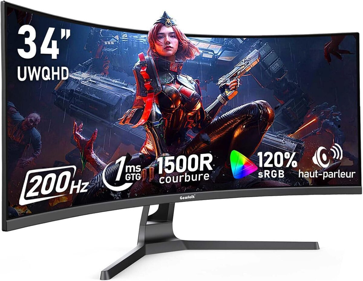 Test : écran Gawfolk 34 pouces incurvé 200Hz gaming